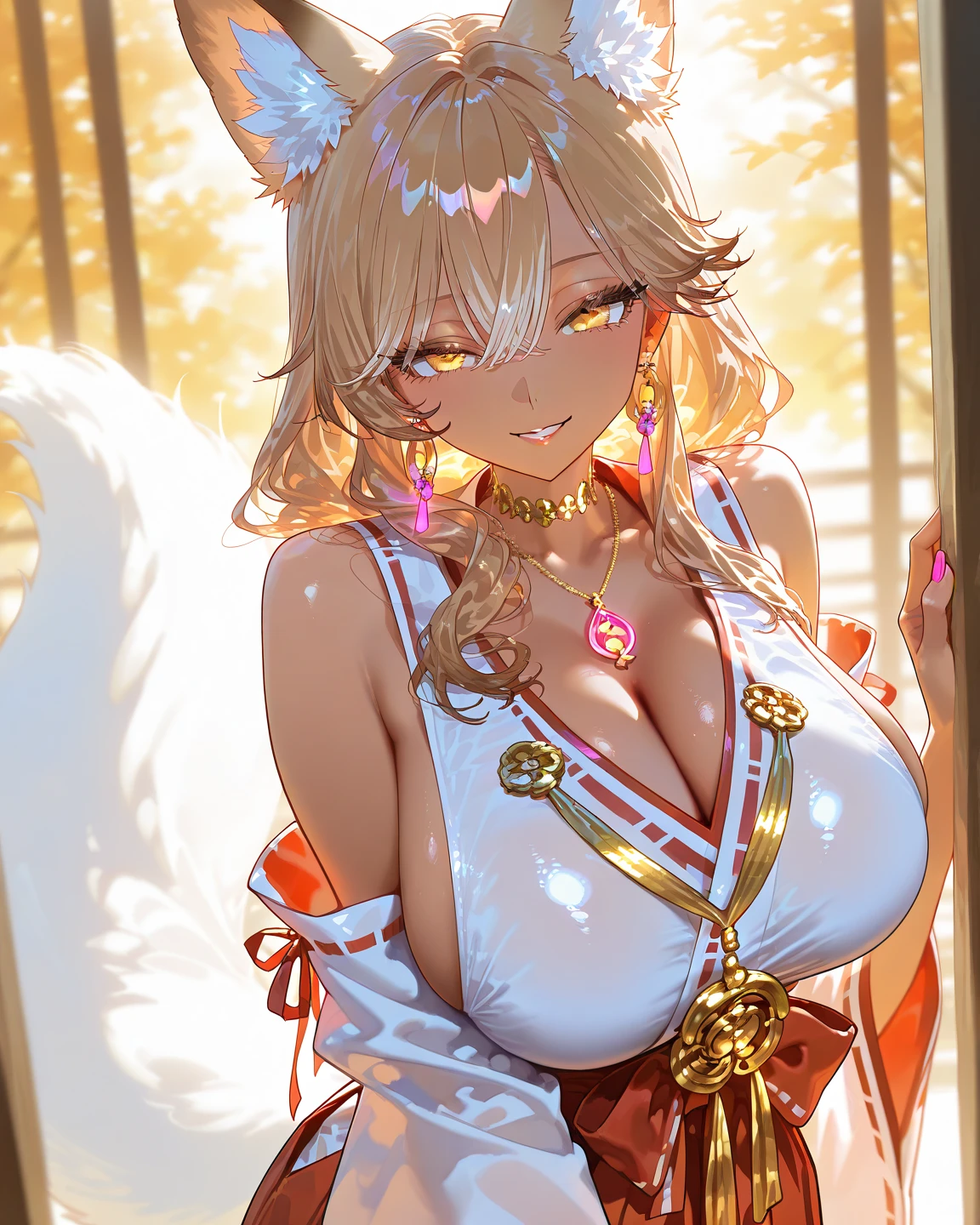 Ahri from league of legends, corpo inteiro, floresta branda, 8k, alta qualidade, detalhes, Rosto perfeito detalhado, olhos bonitos detalhados, Perfect hand detailed, dedos detalhados 8k bonitos femininos pequenos delicados, feminina bonita, ((vestindo roupa da Kochou Shinobu)), sorrindo para telespectador, Vista da diagonal superior,((usando roupas de Kochou Shinobu)), ((destaque nas 9 caudas da ahri)) , standingn, corpo inteiro, roupas de demon slayer corpo inteiro, alta qualidade, High Definition in Detail, ((obra prima)), dedos detalhados, dedos perfeitos, dedos delicados, dedos femininos