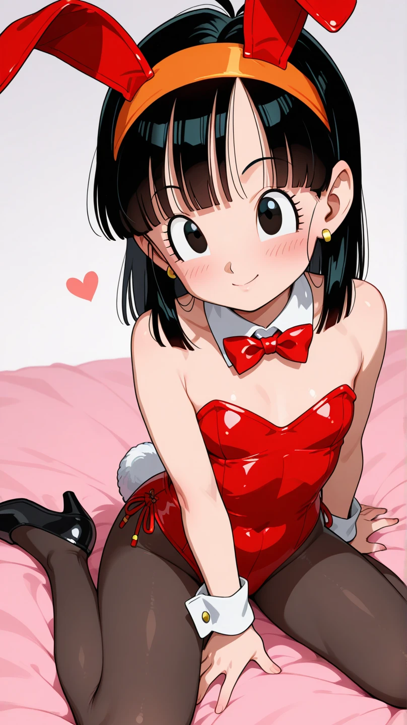 1 girl: full body. Sitting in a chair, inside a hospital office. Small and thin body, tiny, , ebony skin. Wide hips and narrow waist. Small bust. Full legs and lips. Long, loose, wavy, messy black hair. Black eyes. Dressed in a small erotic doctor costume: long white doctor's coat that covers the palms of the hands and reaches to the ankles, tiny white skirt, white crop top with a red cross in the middle that shows the abdomen, white stockings with lace with a red bow. Red patent leather shoes. Black choker. Black mesh gloves that leave the fingers exposed. Expression: confused, confused, raised eyebrow. Small, dark and sweaty body. Loli body. body.