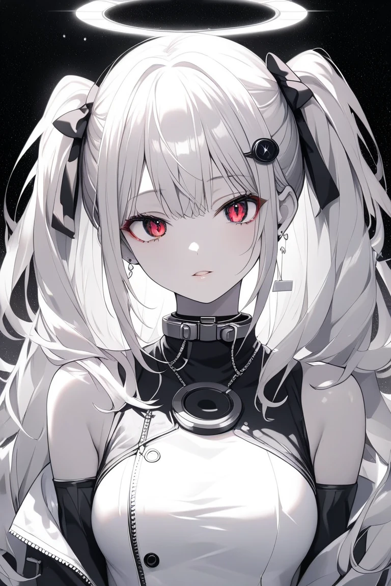 ((((Obra maestra, La mejor calidad, ultrahigh resolution)))), 1girl, standing,), ((long pure blonde hair, hair over eye)), long hair cut, shiny skin, ((blue eyes)), glowing_eyes, neon eyes, (ultra detailed eyes:0.7, beautiful and detailed face, detailed eyes:0.9), ((centered)), smirk, facing viewer, ((vibrant background, dark lighting, summer, sunlight)), large chested, looking at viewer, ((half closed eyes)), ((perfect hands)), (((head:1, arms, hips in view, elbows, in view))), ((hands behind back)), empty eyes, beautiful lighting, ((outside, outdoors)), defined subject, head tilt, (((gritty)), ((creepy)), ((cool)), ((beautiful)), (((SFW))), horns, hair ornament, petals in the air, moon in the sky, city, mature woman, adult woman, sfw, black dress, latex dress