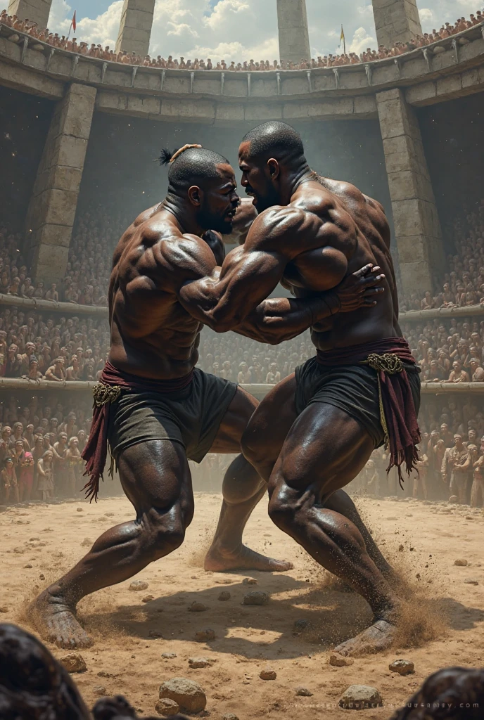 Black man fighting with stick