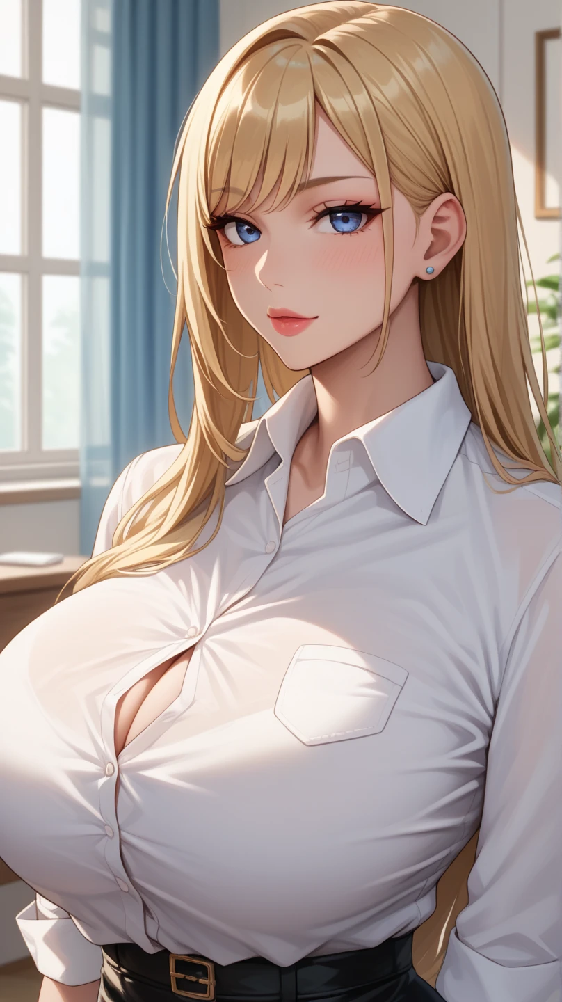 (best quality, highres), portrait, realistic, elegan woman, blue eyes, blonde hair, 8k resolution, beautiful cg, soft light