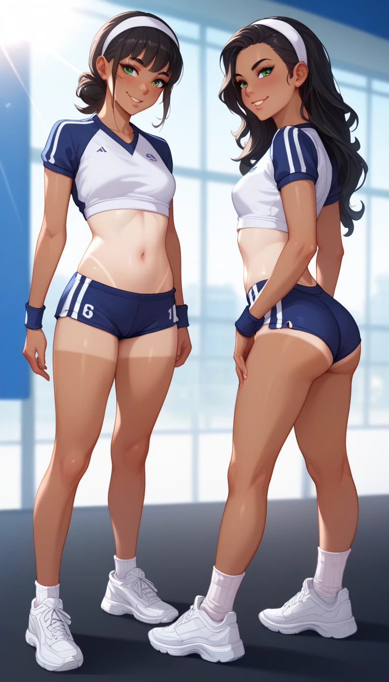 ((masterpiece)),(((Highest quality))),((Reference Sheet, Character Design, front, Rear view, Side view, Mr.々Hairstyle, Facial Expressions)), 14-year-old girl, Cute type, (Very slim:1.4), (Very small ass:1.4), Realistic buttocks, Medium Milk, Short Bob,Sidewave,Thin thighs, Long legs, ((Marathon uniforms)), ((Browsing Caution:1.3))