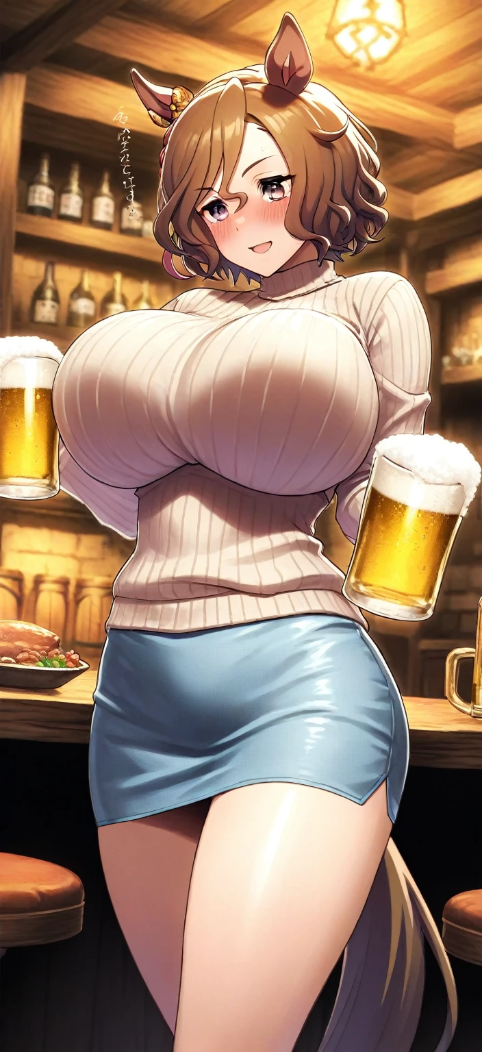 1girl, two panel breast expansion comic, ((a very beautiful blonde bavarian girl holding a huge beer stein)), looking down at viewer, long wavy hair, ((wearing traditional lederhosen)), bavarian colors, flowers in her braided hair, low angle, huge fat thighs, super thick thighs, insanely wide hips, surprised smile, too small overalls , skin indentation, her breasts are too big for her tight overalls, overflowing breasts, bbw, holding her boobs, huge lips, cleavage, breast expansion, gigantic breasts, loving her new breasts, nipple_outlines, huge hard nips, areolas peeking out, ((old german beerfest background)), wall of giant boobs