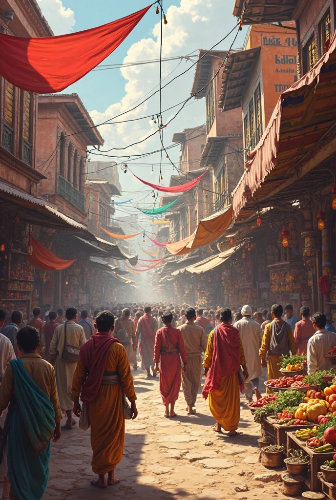 Create a vibrant cultural collage that celebrates the rich tapestry of india