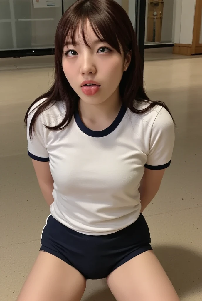 1 girl,Japanese,25 yo,(Slender body),(athlete:1.2),Black short ponytail with blunt bangs, BREAK ((green track suits,long pants)), BREAK, masterpiece, best quality, ultra quality, high quality, realistic, photo realistic, RAW photo, hyper detailed, intricate detail,(gym storeroom:1.3),cinematic lighting, break, nsfw, (perfect penis:1.1), (fellatio:1.5), 1girl, penis, hetero, 1boy, oral, solo focus, (deepthroat:1.1),(penis in mouth), ballsdeep, a woman holding a dick,standing 1men, sucking dick, sucking cock, squatting, (cum),(teary eyes),(blushing:1.3),beauty,girl,photorealistic,side deepthroat,