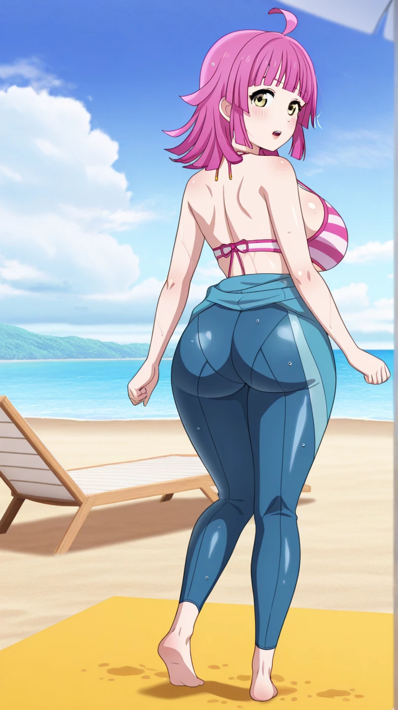Req: bolted on booty ocean goddess, pawg, huge juicy ass, big tits, turned around looking at you, thicc ass goddess