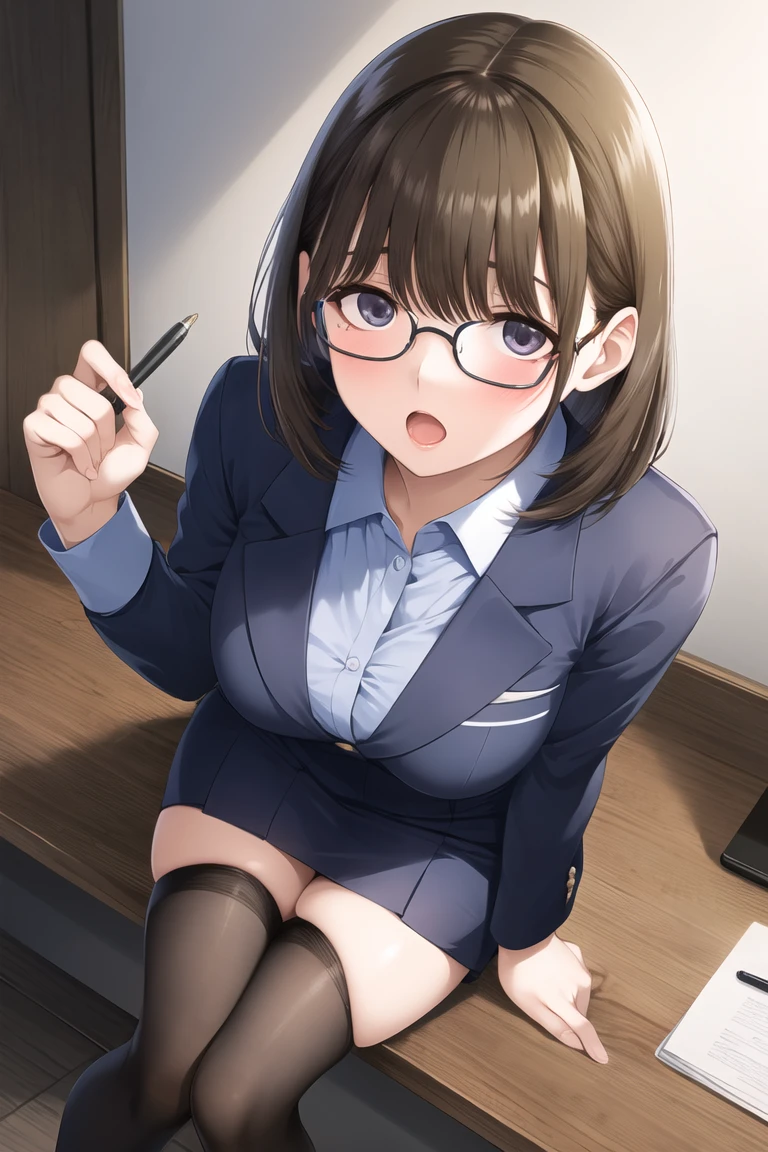 masterpiece, Highest quality, One girl, doctor,One boy, penis, Handjob, artificial_vagina, Displeased, I breathed hard,