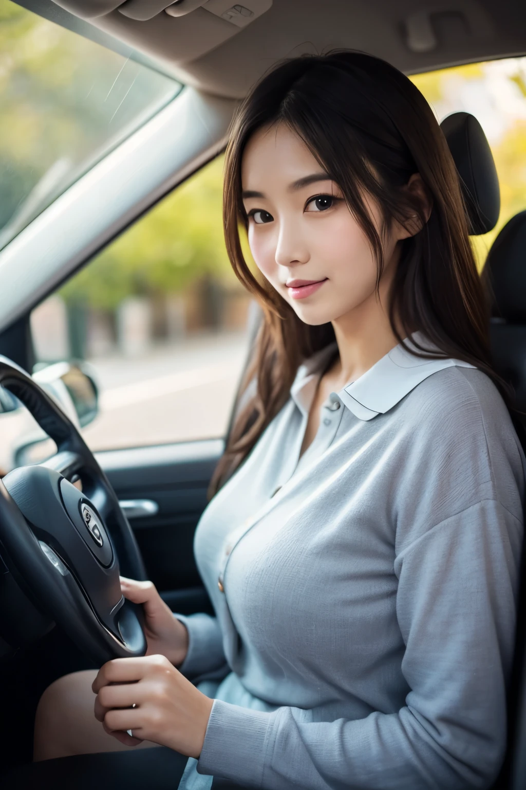 Simply beautiful, Ordinary life, Russian chubby woman, Smart, Problems Solving Experience Smile Drawing, white car, laptop