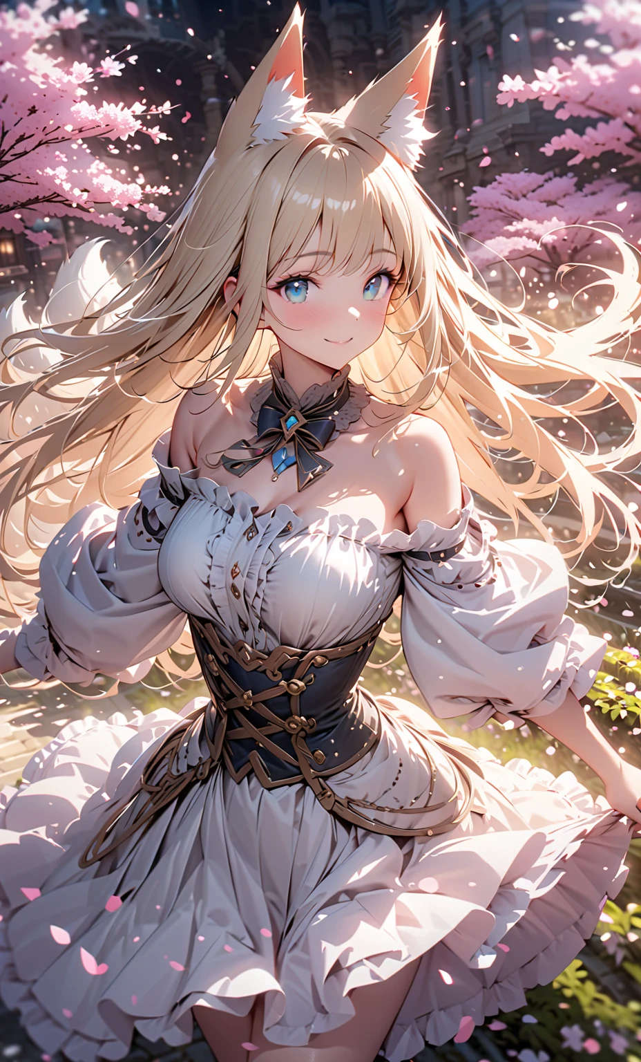 ((anime artstyle)),(Masterpiece),(Best Quality), (Super Detail),((Very Delicate and Beautiful)),(((Solo))),((full body)),(((1 princess in extremely gorgeous lolita dress with voluminous full length hoop skirt))),((standing in garden)),Long train,(bling-bling gorgeous gemstone jewelry),detailed face and eyes,jewel-like eyes,cry,((large amount of straight hair,extremely voluminous Very Long Straight Hair)),((gigantic tits,Long tits)),cleavage,(gorgeousfull embroidery and lace),gorgeous corsage,See-through,((extremely gorgeousfull lolita hair ornament)),bling-bling extremely gorgeousfull jeweled tiara,ornate ruffles,beautiful embroidery,(hoop skirt,crinoline),flowers, flower petals flowing,((Dynamic Angle)),Looking at viewer,((full body))