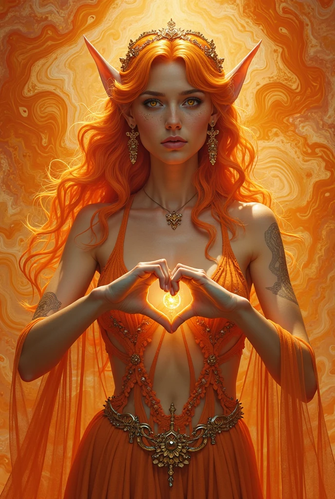 beautiful woman dancer, naked full body visible, healthy young body, red skin and hair, dancing frantically over burning red flower, psycho face, bone jewelry, skull necklace, bloodied hand holding a heart, the other hand holding a lasso, by Alphonse Mucha