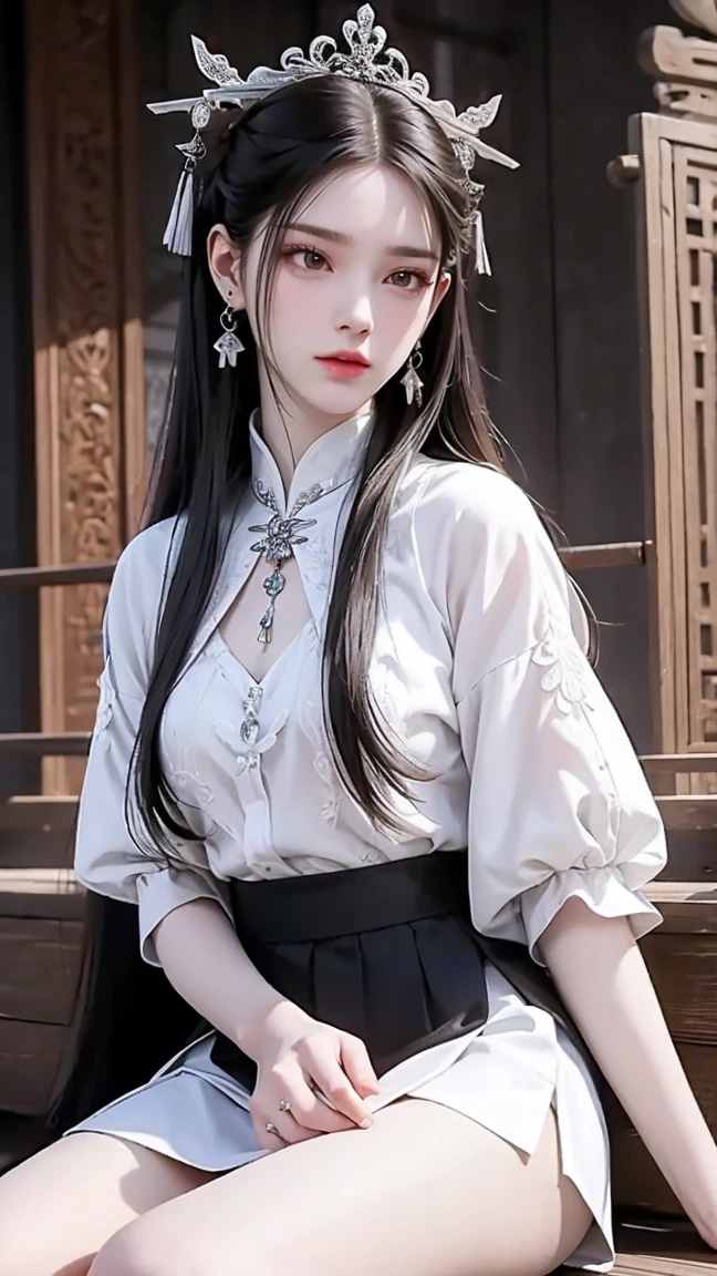 1girll， Hanfu fashion， concept-art， Dress energetically， yoga pose， Vibrant hairstyle design， rays of moonlight， rays of sunshine， Concept artist， （The art of Jean Arp：1.2）， offcial art，  8k 壁纸， ultra - detailed， Aesthetics， tmasterpiece， best qualtiy， realisticlying