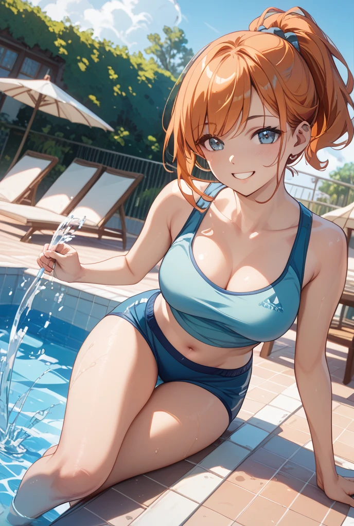 (8K ,hyper-detailing,A masterpiece of hyper-realistic photography,natural,Perfect artwork,Perfect female body),Two cute busty girls),Crystal clear swimming pool,swim ring,Water slides,Cute water doll,Virtual Showcase,Red similar hairstyle,Cute red boy,Cool,larger lines,slovenly,stretch the meat,jam,The kinky exposed ,titmouse,Full body photo