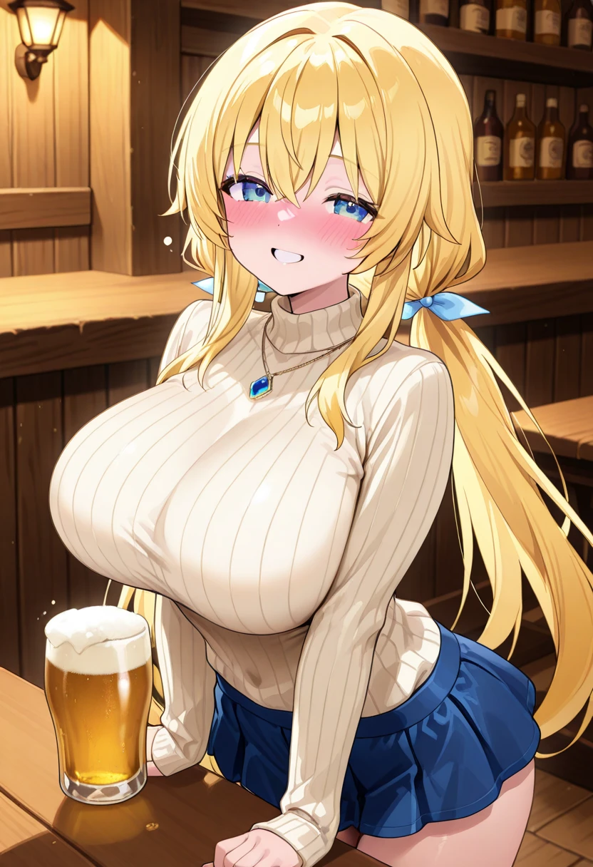 {{{masterpiece}}}, {{{highest quality}}}, {{Very detailed}}, {shape}, lucy heartfilia, Blonde girl with twintails gives titjob, Blonde Hair, Long Hair, Blue Ribbon, Big ample breasts, Earrings, throw, 1 boy, Penis between breasts, My chest feels tight, Wet penis , Cleavage, Bedroom, Sweaty, Big Breasts, Moving lines, Mischievous Smile, belly button,Secretion of milk, milk, get wet, large breasts, black thighhighs, detached sleeves, midriff, cropped vest, strapless, belt, black skirt,