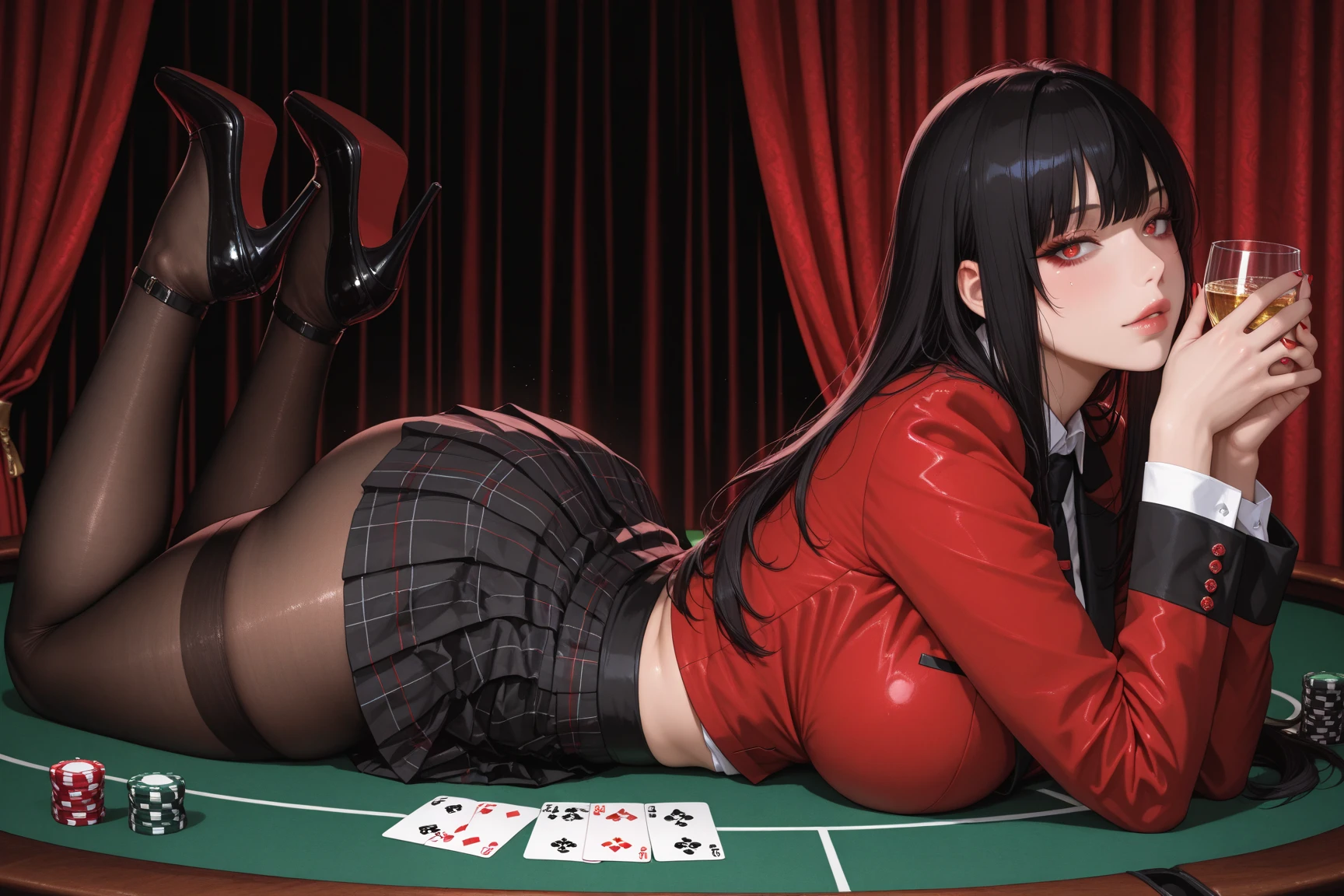 NSFW,masterpiece,Highest quality,High resolution,Super detailed,Ogami Mio\(Hololive\),my_wonderland、Hair on one eye、Twin tails、White Dress、Trump、Black Skirt、Elbow hand pockets、corset、Short puff sleeves、Black Pantyhose、Hair Flowers、Hair ribbon、Tuck your tail、Tail wrapped around leg,(Ahegao),Embarrassed,blush,excited,Estrus,orgasm,(I feel pleasure),(Climax),(Squirting),(Middle-aged men),(Having intense sex),Insert,,Creampie,heart,Spread your legs,casino