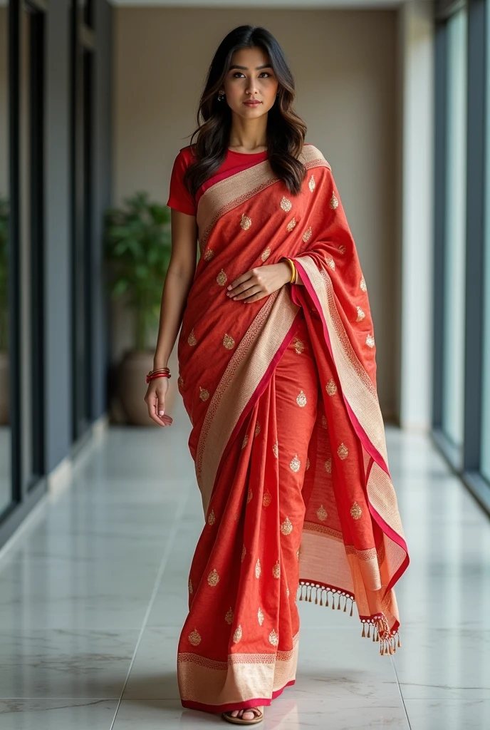 Punjabi girl wear a Punjabi suit red colour Bihari boy