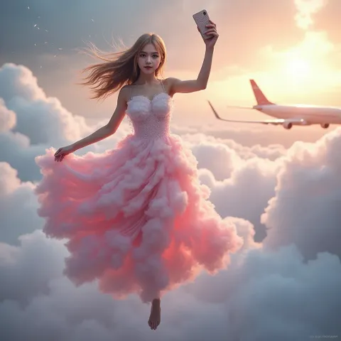 Girl walking in the air