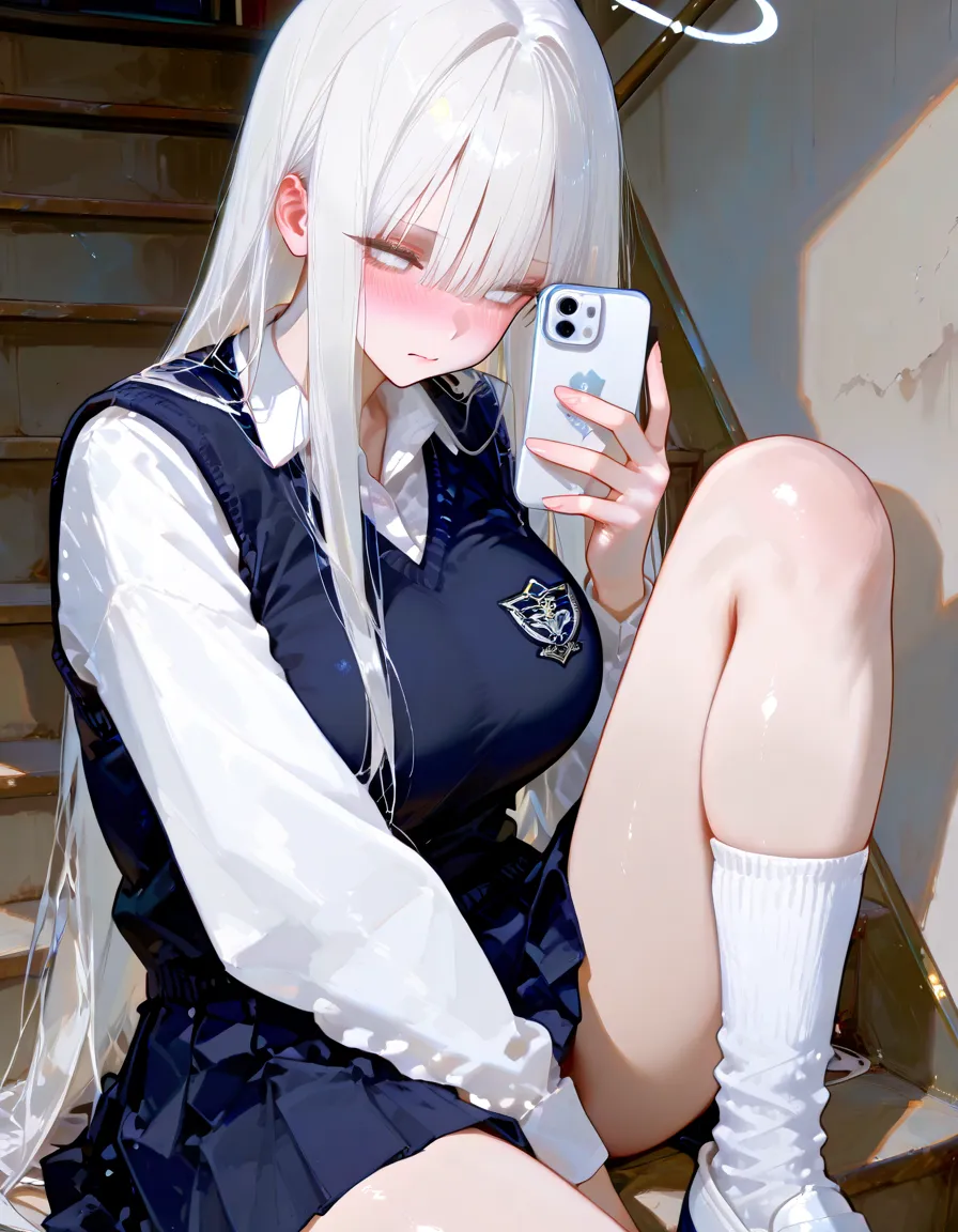 1girl, {Solitary}, Upper Body ,{{ {Watching at viewer}}}, Arms at your sides, Concept Art, white Background, simple Background, White hair, Silver gradient hair , Composite cloth, Asymmetrical clothes, Virtual YouTuber, best quality, masterpiece, Dynamic Angle, guilty gear, guilty gear, guilty gear, cowboy_shooting, Watching_Back, grab, girl,Miss,woman, young,20 years old, Very long hair, Hair Flip, Silver Hair, Flowing hair, Ahog, giggle, Beautiful and delicate golden eyes, teeth, Moderate_breast, Blonde eyes, White skin, coat, hoodie, Black_shorts, Gray clothes, transparent_Background, Backlighting, absurd, high resolution, Extremely detailed,sweater