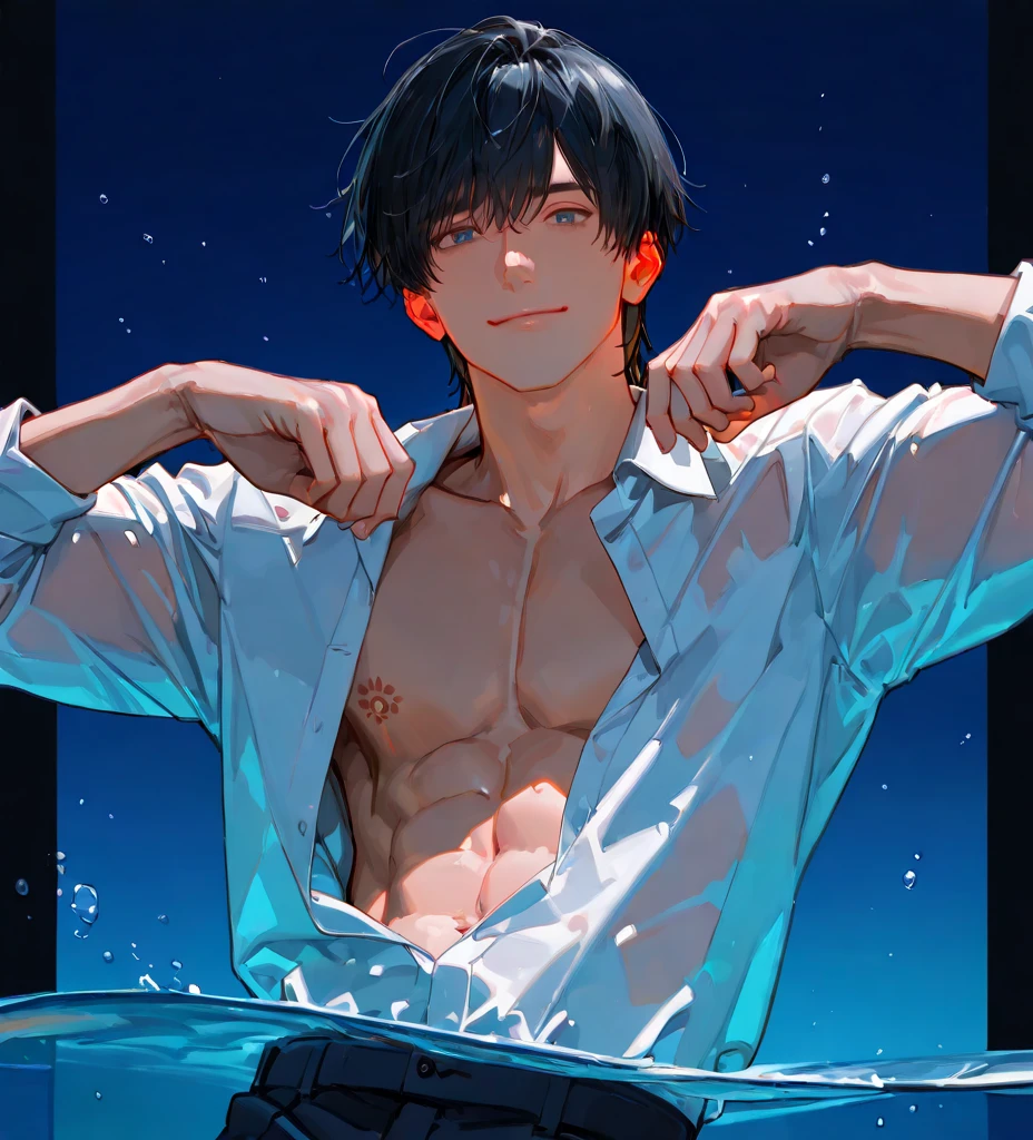 a handsome 20 year old guy, bishounen, ikemen,1boy, semi realistic anime,