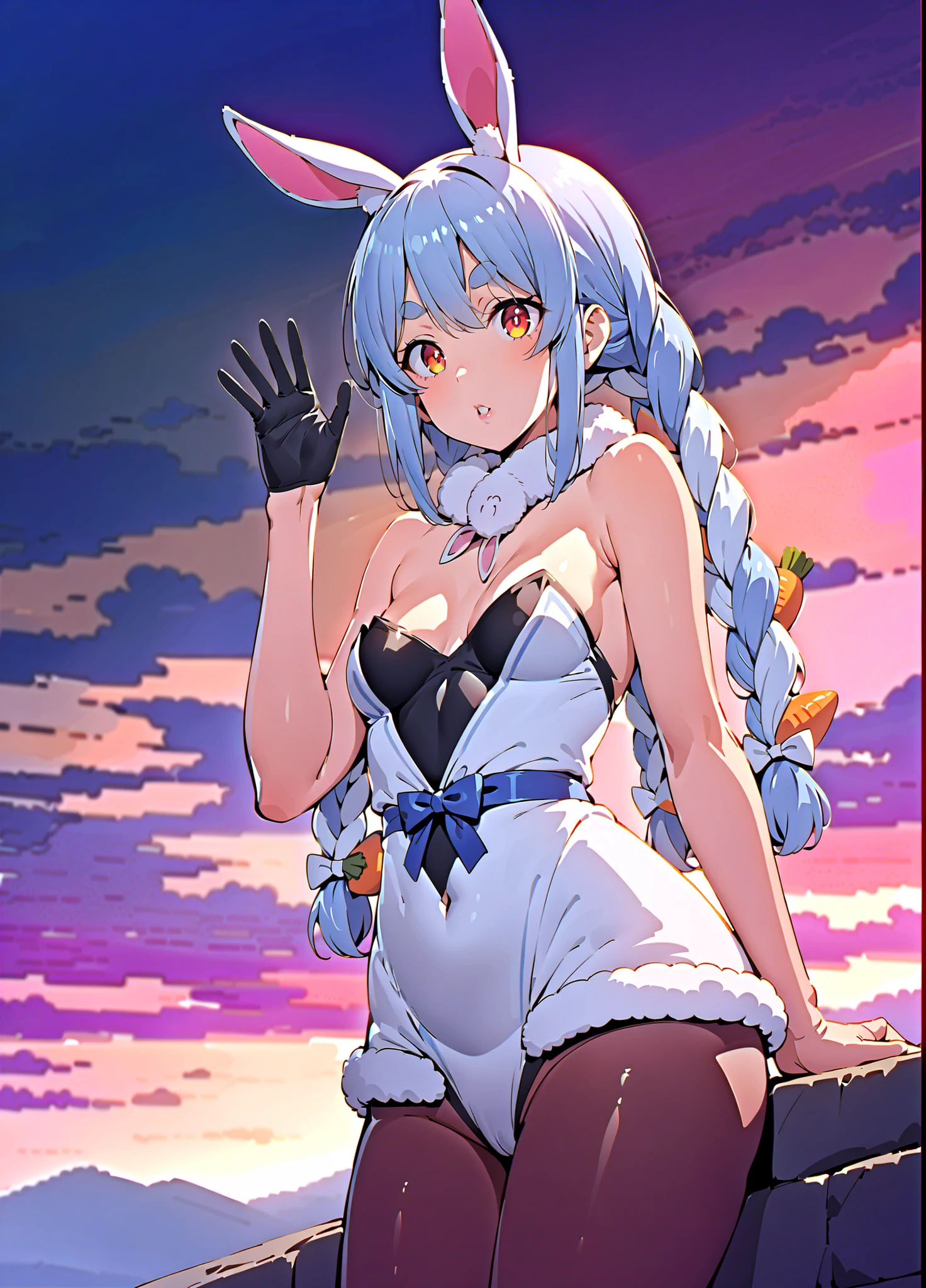 Cute bunny armor in comic style  