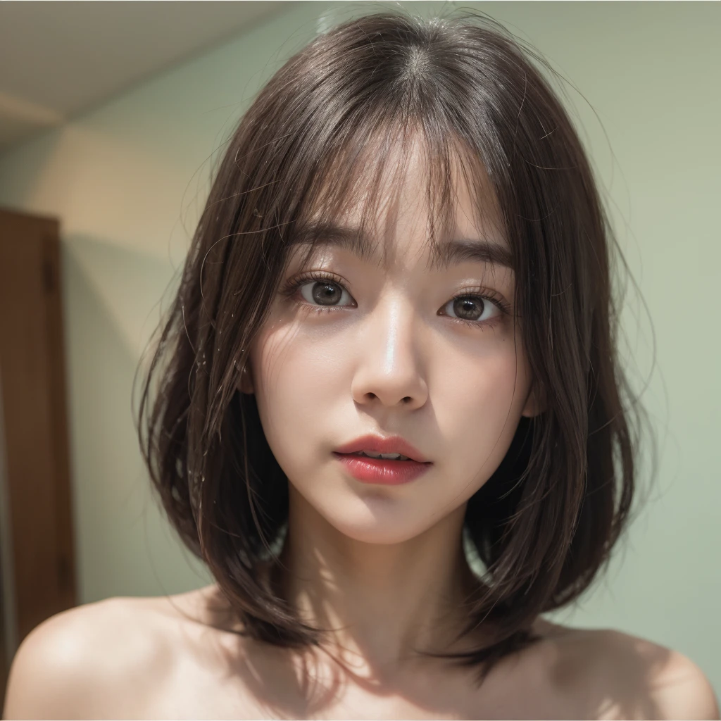 best qualtiy， tmasterpiece， 超高分辨率， （realisticlying：1.5）， RAW photogr， 1girll， bshoulders， in the darkness nigth， deep shading， low tune， cold light， Sexy look， short detailed hair，（（best qualtiy，8K，tmasterpiece：1.3））），Clear focus：1.2，（layer cut，The large：1.2），Beautiful Women in Perfect Figure：1.4，Moist body：1.5，Highly Detailed Face and Skin Textur，Detailed eyes，二重まぶた，