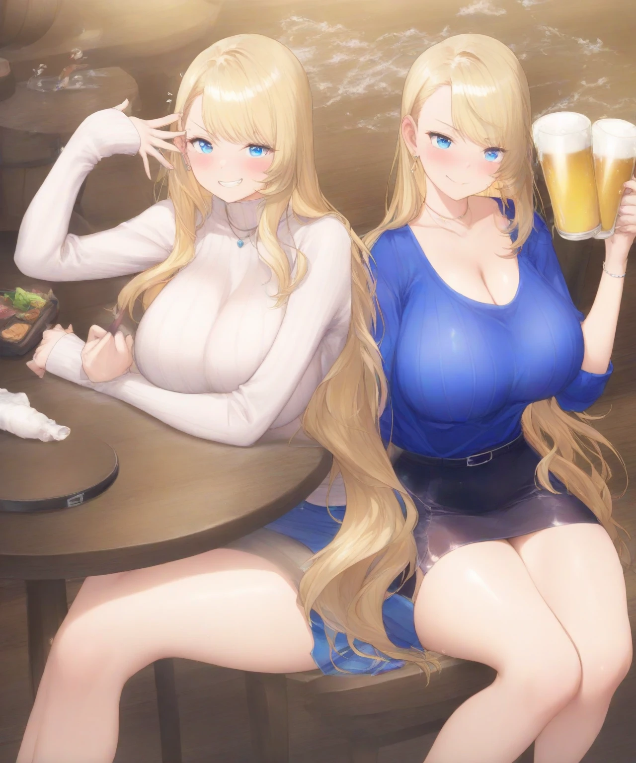 8k , Best quality, high resolution ,( 2 girls :1.5)  , 18 years old ,(((((yuri sex ,nsfw ))))) ,saliva ,vulgarity ,((spread her pussy ,fucked silly )) , Inside a family restaurant , game cg , ((waitress )),((( beautiful detailed face ,Very beautiful woman ))) ,((( beautiful detailed body ))) ,((( beautiful detailed breast ))),large breasts, peeing,  urine stream