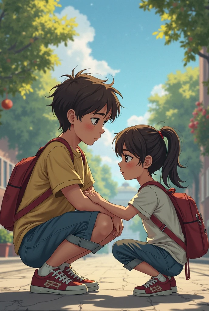 A boy got a device that can see through clothes, girl is wearing normal clothes,a boy use that device and watch girl's green cotton panty that she is wearing beaneth her clothes, but only boy can watch it,girl doesn't know this