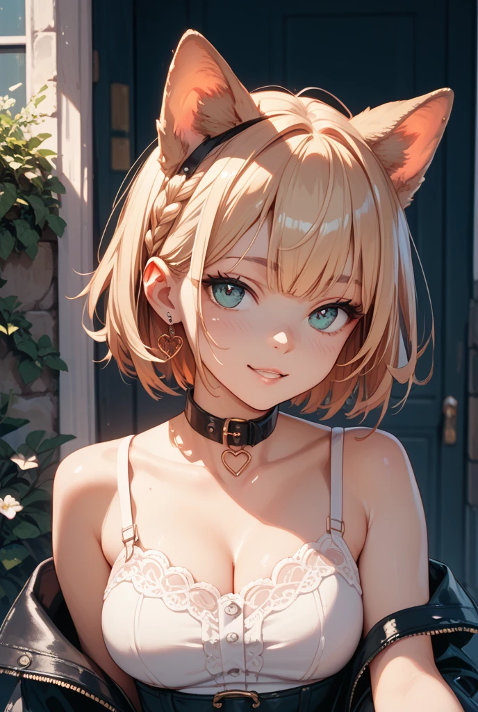 (8k, RAW photo, best quality, masterpiece:1.2), (realistic, photo-realistic:1.37), ultra-detailed, 1 girl,cute, solo, shorth hair、cute little、Cat's ears