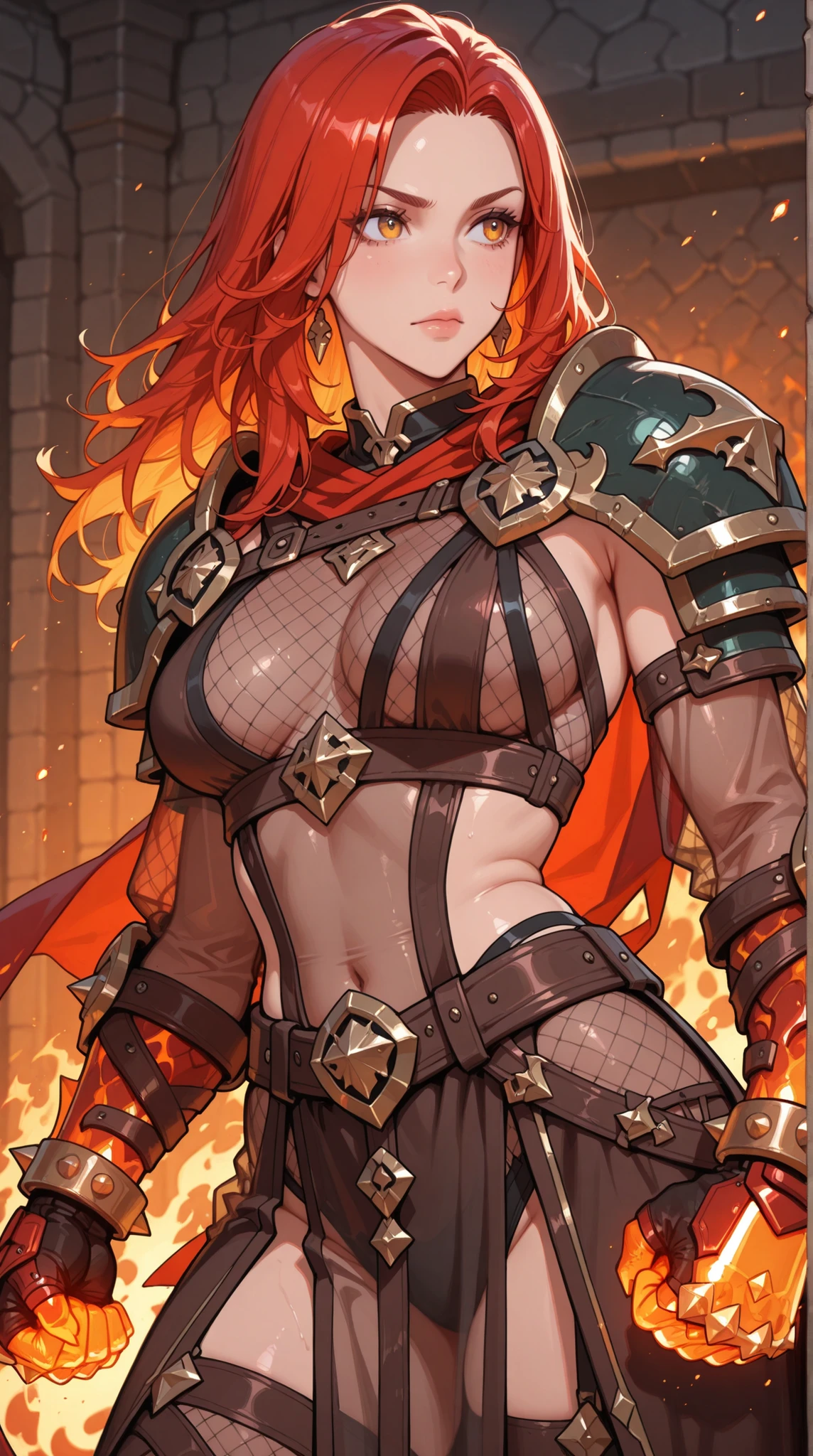 womanhood, Fire claw knuckles, See-through Mesh Inner, shoulder guard,