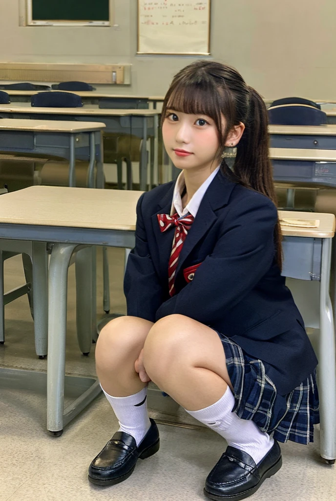 the Extremely Detailed CG Unity 8K Wallpapers、top-quality、ultra-detailliert、masterpiece、realisitic、Photo Real、extremely detailed cute girl、18year old、High school girl sitting on floor with legs crossed、Sophisticated、Young children、Young sensuality、(High school student in Japan uniform)、((skirt rift))、((Lifted by yourself))、low angles、red blush、ruddy lips、looking at the viewers、Semi-body shot、(Large crowds)、(Crowded Shibuya)、(Japan high school uniform and designated shoes)、(Dark blue blazer:1.2)、(plaid skirts:1.5)、(White shirt for students)、 (Long tie:1.2)、(light brown random hair)、(White panty)、(cammel toe)、(Black loafers:1.5)、(beauitful face:1.3)、(perfectly proportions:1.2)、(Long feet:1.2)、(Beautiful:1.3)、((Panties can be seen from under the skirt))、(Textured skin)、(Japan high school uniform wet in the rain)、((wetting hair、wetted skin))、appearance、(Wet white panties)、sexy facial expression、Dark blue cardigan、((open one's legs))、lure、AHE Face、I can see panties、(Skirt left)、(Skirt flips up)、(Light panties:1.3)、(wetting hair、wetted skin)、Sateen、cloudiness、throbbing、(NFSW)