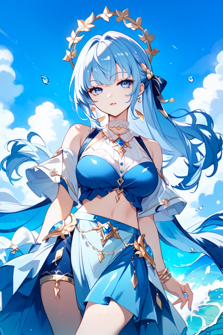 {{masterpiece}}, {Extremely gorgeous magic style}, blue sea, blue sky, crystal orb, beautiful detailed water, beautiful detailed sky, fluttered detailed splashs, fantasy, highlights, solo, {{{detailed anime cat, anime eyes, detailed fox ears, cute, furry, mascot, Chibi, {dragon tail}, wings, white jewelry on head, blue skin}}}, (extremely detailed CG unity 16k wallpaper:1.1), (Denoising strength: 1.45), (tmasterpiece:1.37), (Full body posing:1.4:), whole-length, Dynamic angle, starry sky, lifelike texture, side lighting, (style of anime:1.5), glowing smoke neon eyes, fantasy, anime style, sparkle, glowing light, ray tracing, UHD