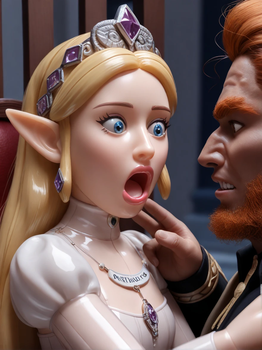 Raw photo, masterpiece, best quality, high definition, UHD, dynamic lighting, 1woman, young queen, wearing royalty dress, kneeling, innocent look, royal bedroom, 1boy, penis, fellatio, blowjob, sucking penis, <lora:PovBlowjob:0.9>