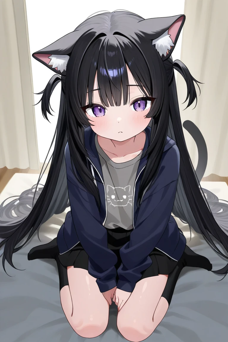 (Cat woman),adolable,Full of cats,(full bodyesbian),Cat painting on the wall,(详细的脸),whaite hair,4K art,animemanga girl