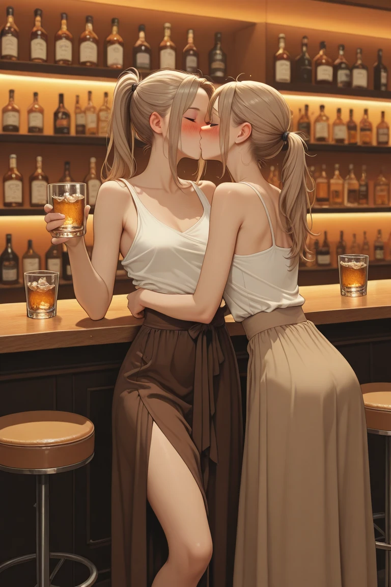 Girl in Kulob without underwear kissing the bottle of wine