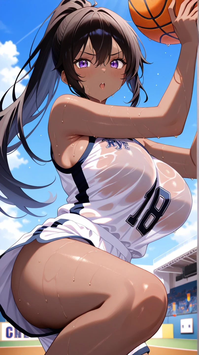 masterpiece, best quality, 1girl, solo, blush, twintails, long hair, hair between eyes, ((streetwear clothes)), city, outdoors, night, movie poster, extremely detailed 8K, smooth, high resolution, ultra quality, cinematic lighting, ambient occlusion, hd, 2k, 4k, 8k, 16k, extremely detailed anime, detailed faces, perfect composition, wide shot, atmospheric lighting, very sexy, lift skirt, random low back angle, uncensored, nsfw,