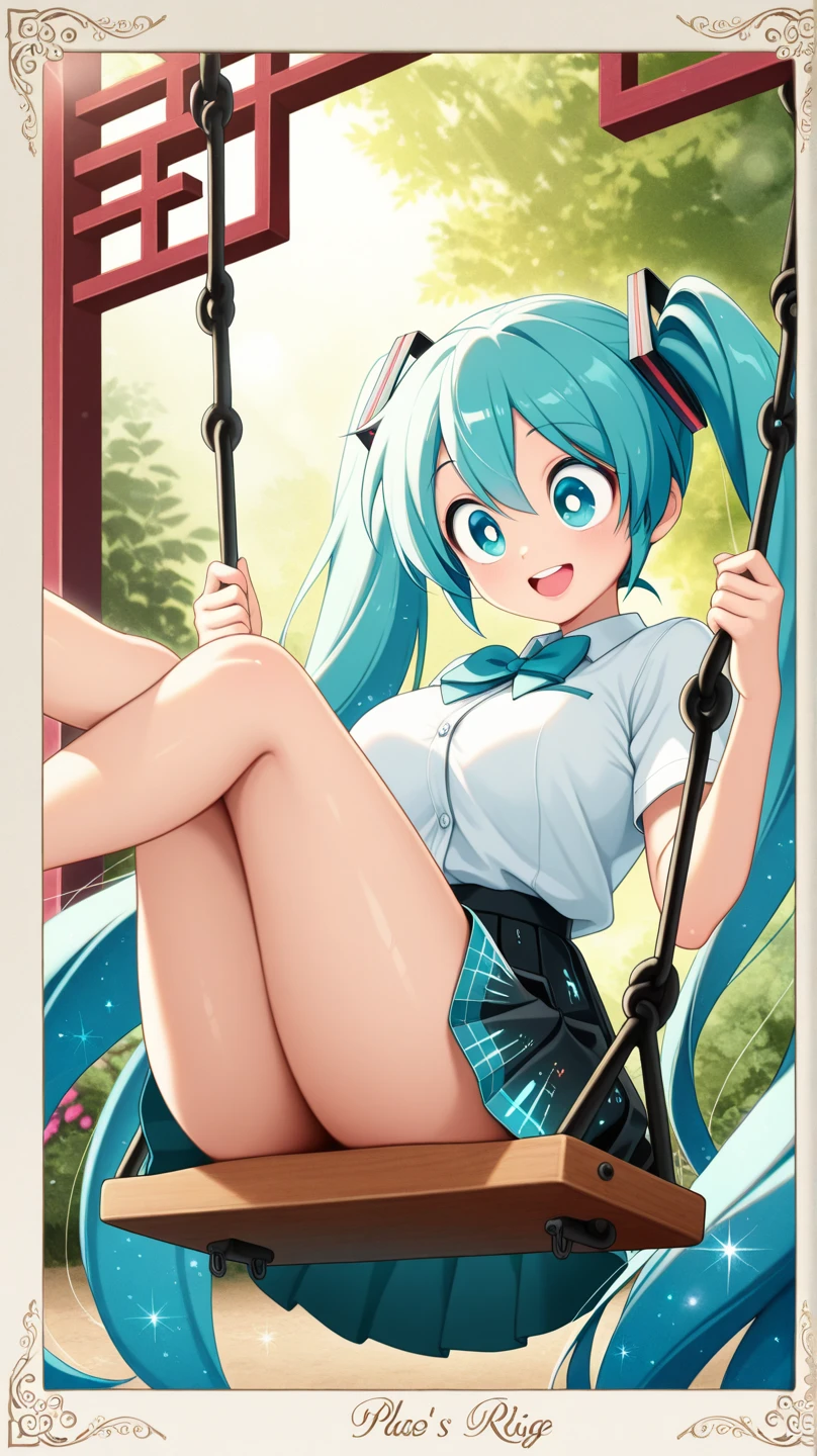 、Kindergarteners、、6 years old、、 of、hatsune miku、one person,nature,null, cloud, hatsune miku, embarrassing expression,embarrassing,blush,big breasts,squatting with legs apart,Completely naked,pussy,pussy,open your legs,White mushy liquid