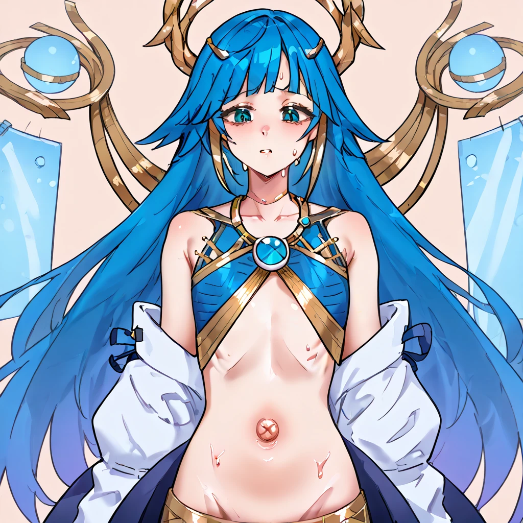 (Photorealsitic:1.4), (masterpiece, side lights, Exquisite beautiful eyes: 1.2), masterpiece*portlate, realisitic, 3D 顔, Luminous Eyes, Shiny hair, Glossy skin, 独奏, embarrassed from, (hason),Naked portrait、Upper body portrait、(small tits)、