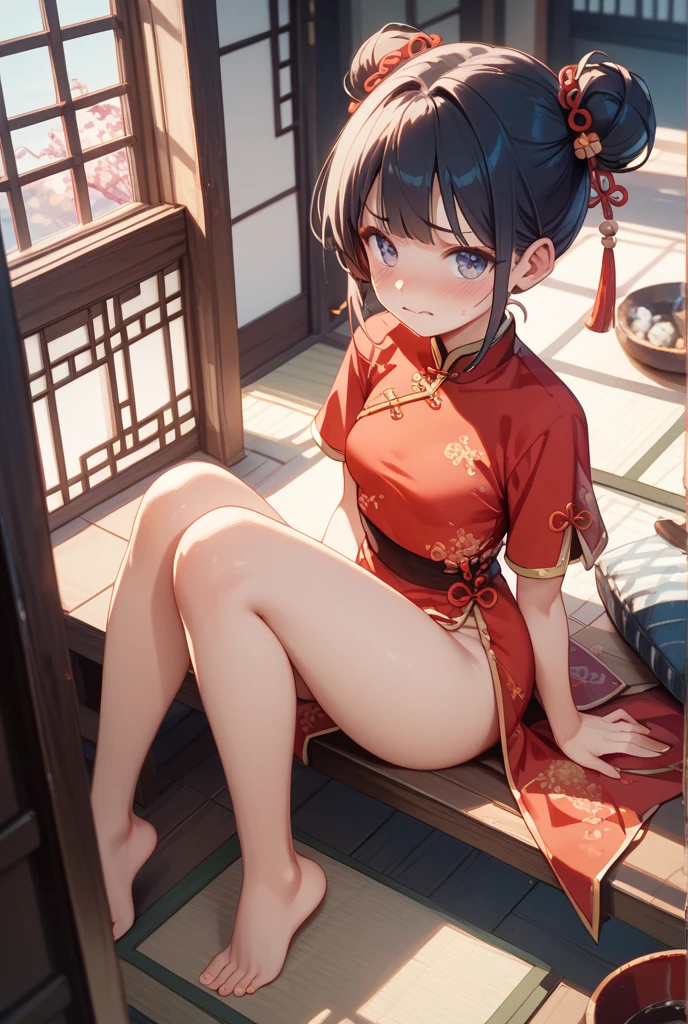 (masterpiece:1.5),(Beat quality),(high res),1girl solo,beautiful face,smile(shining eyes),light effects,Woman in plain clothes,indian style sitting,room