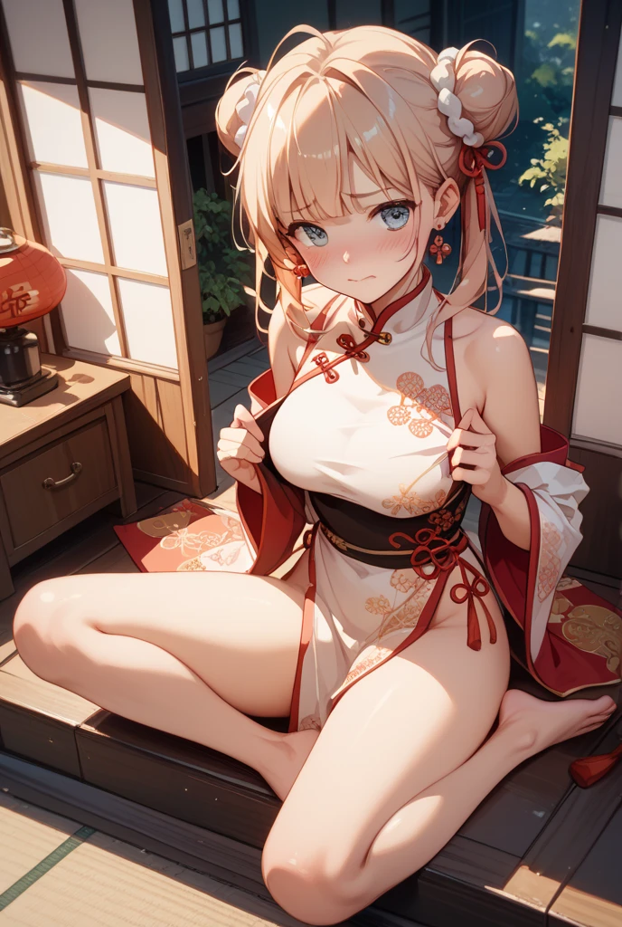 (NSFW),highest quality, masterpiece, High resolution, alone, {Yoimiya_Genshin:1.15},young、、 blonde_hair, 前hair, hair_ornament, ponytail, 1 female、、masterpiece、highest quality、Accurate、Oiran、provocative pose、tongue、Big eyes、open legs、I can see the whole body、masterpiece, highest quality, High resolution, become familiar with, teenage girl,ボサボサのhair,sexy,have a tattoo,attraction,heartwarming,Heart rate,cropped shoulders,bare chest,show your stomach,Revealing the length of women's legs,no shoes,jade foot,open mouth,Panting air,face turns red,I'shy,provocative pose,sexual ,sexual huge breasts cleavage,implicit,th,hold on tight,Sweat,たくさんのSweat,between strands,liquid