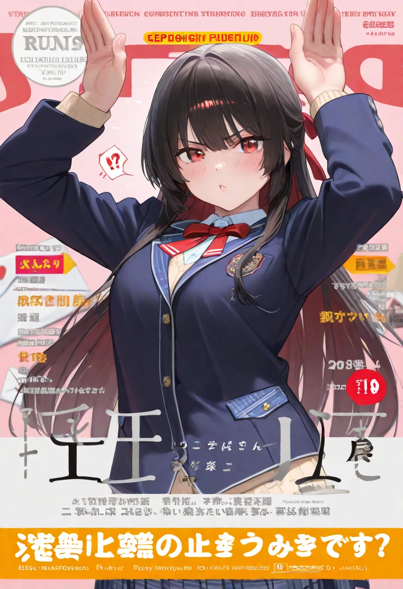 sakurajima mai,bunnygirl,校服,White shirt,red necktie,Ocean park,Comic cover style,Comic cover title,8K