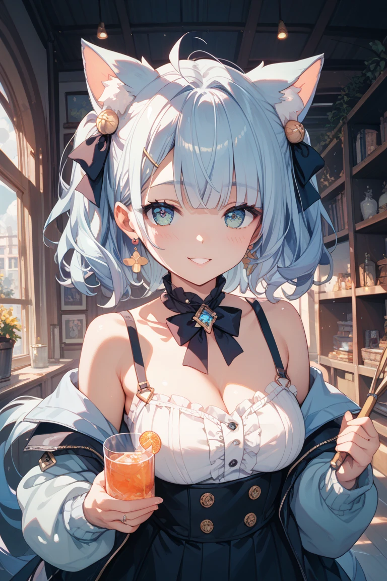 NSFW, sexy, erotic, Surrealistic anime-style girl VTuber, flowing hair and big, Twinkling Eyes is live streaming., Sitting at a desk in a very detailed and cozy room decorated with intricate posters., plush doll, And various decorations. The desk is cluttered with streaming equipment illuminated by vibrant lights.., colorful LED lights, Create an attractive and lively atmosphere. She is wearing a lovely outfit and holding a steaming cup of hot cocoa.. The angle changes for a very dynamic and unique perspective.., focus on hot cocoa surface, Features an incredibly delicate and attractive cute girl design expressed in latte art., without plate. Her hands and part of her face are visible as she happily introduces hot cocoa to viewers... Elements of a Live Streaming Setup, including microphone, camera, And the chat screen, It's prominently displayed on the desk., With a monitor showing scattered mahjong tiles and an intense mahjong game stream.. The background is rich with carefully crafted items., Adds a cozy and mysterious atmosphere. warm, Attractive interior lighting and vivid LED lighting provide stunning contrast., Create the perfect balance of brightness and shadows. Every detail is rendered with the highest level of precision and clarity.., A work that expresses the warmth of the scene and the charm of hot chocolate through the latte art of a cute girl., Highlighting thrilling Mahjong game streams in the most incredible quality imaginable.. VTuber's passion and love for hot chocolate and mahjong are vividly depicted.., Let her personality shine in this one-of-a-kind masterpiece.. Enhances overall resolution and detail to the highest possible level for incredibly detailed and vivid images...