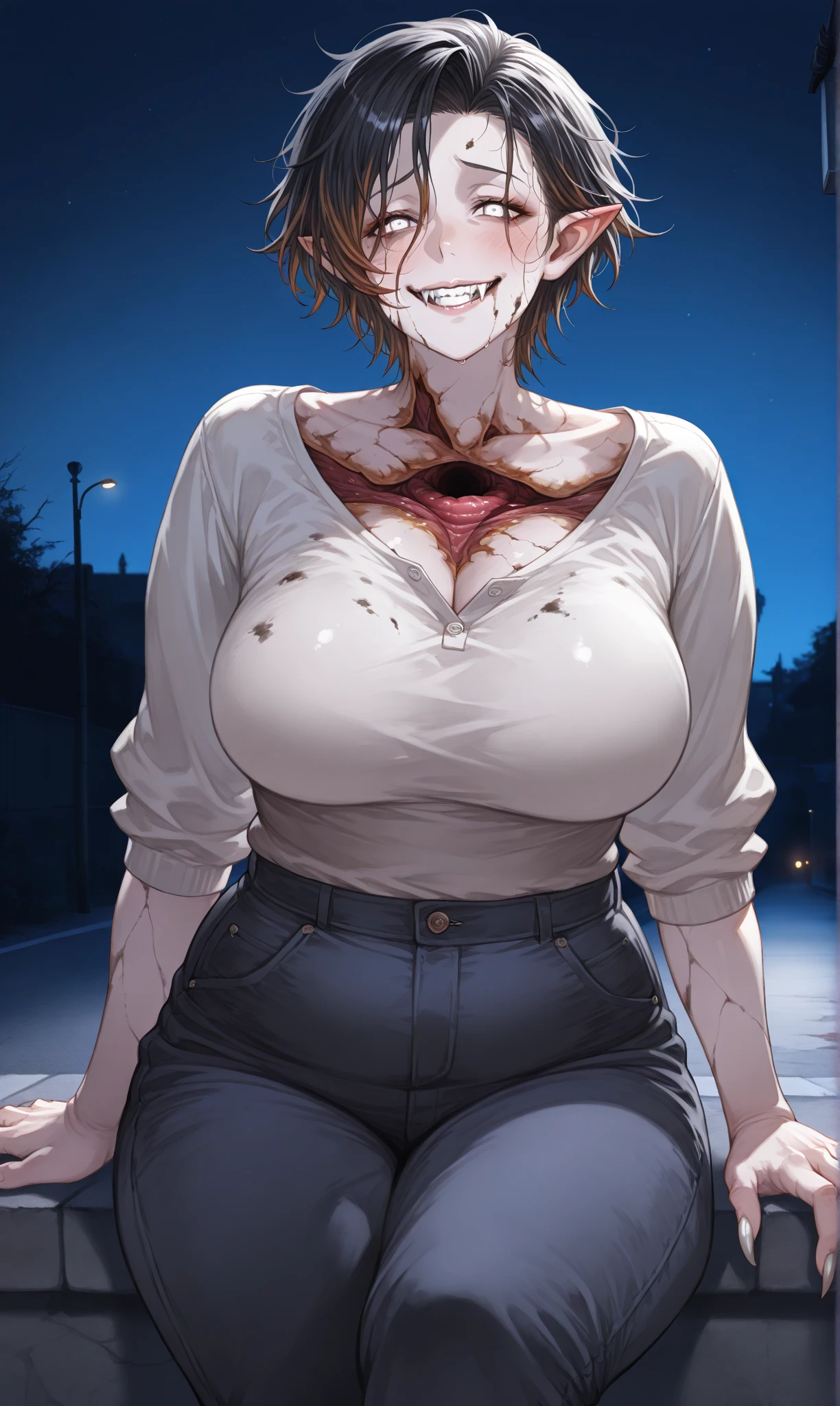 (((realist Photography))),, portrait, (scary face:1.3),, beautiful girl, looking at the viewer, , (School uniform:1.2), buttoned shirt and pants, , (busty cleavage:1),, on the japanese street, (Environment details:1.3),, (raw photo, GC unit, Photography, ultra realist details, sharp focus, detailed skin,4k, High resolution, masterpiece, Best Quality, realist, Vibrant:1.2),, (8k,4k, HD, High resolution, professional, cinematographic, movie, dramatic),, (anamorphic depth of field background blur), detailed background, huge breasts