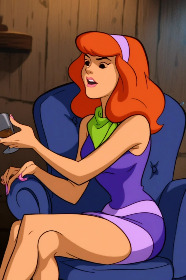 Daphne Blake, nude, legs spread, vagina gaping, on a deserted beach (realistic) (detailed) ((masterpiece))