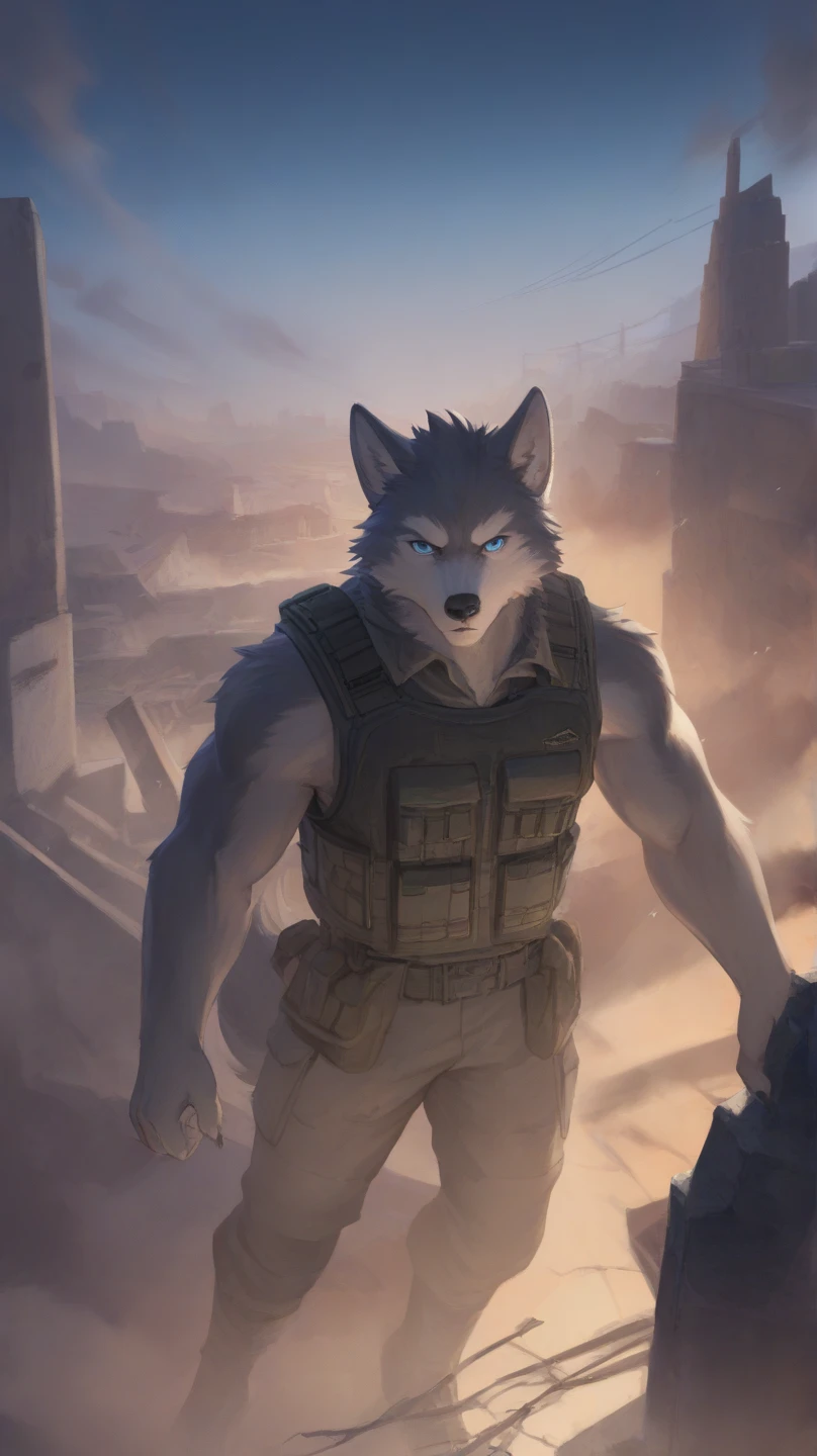 skinsuit kneel still chubby gray wolf dad ,blue eyes looking down , naked white briefs , feet white  sock,  profile, evil grin, kemono , high quality  , by rossciaco  , ( camera view looking up from below) 