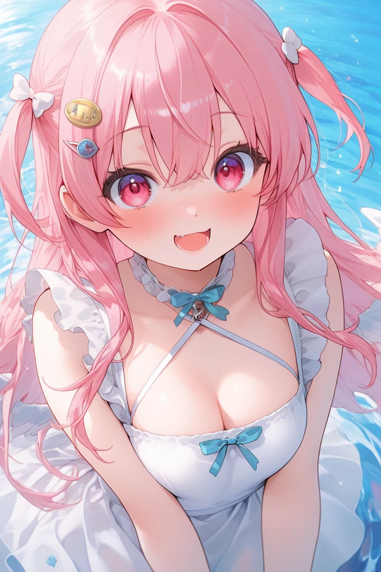 Big breasted anime girl, (corset dress: 1.2), (stockings), (Big smile), (whole body), (people々focus on), (Long white hair), (View from above), (Hair on one eye),Enchanting anime girl, Best anime 4K Kona-chan wallpapers, Attractive anime girl, 4k anime wallpaper, 4K Manga Wallpaper, Detailed digital anime art, Anime Best Girls, Beautiful Anime Girls, cyber punk, Detailed anime artwork, Beautiful and attractive anime women