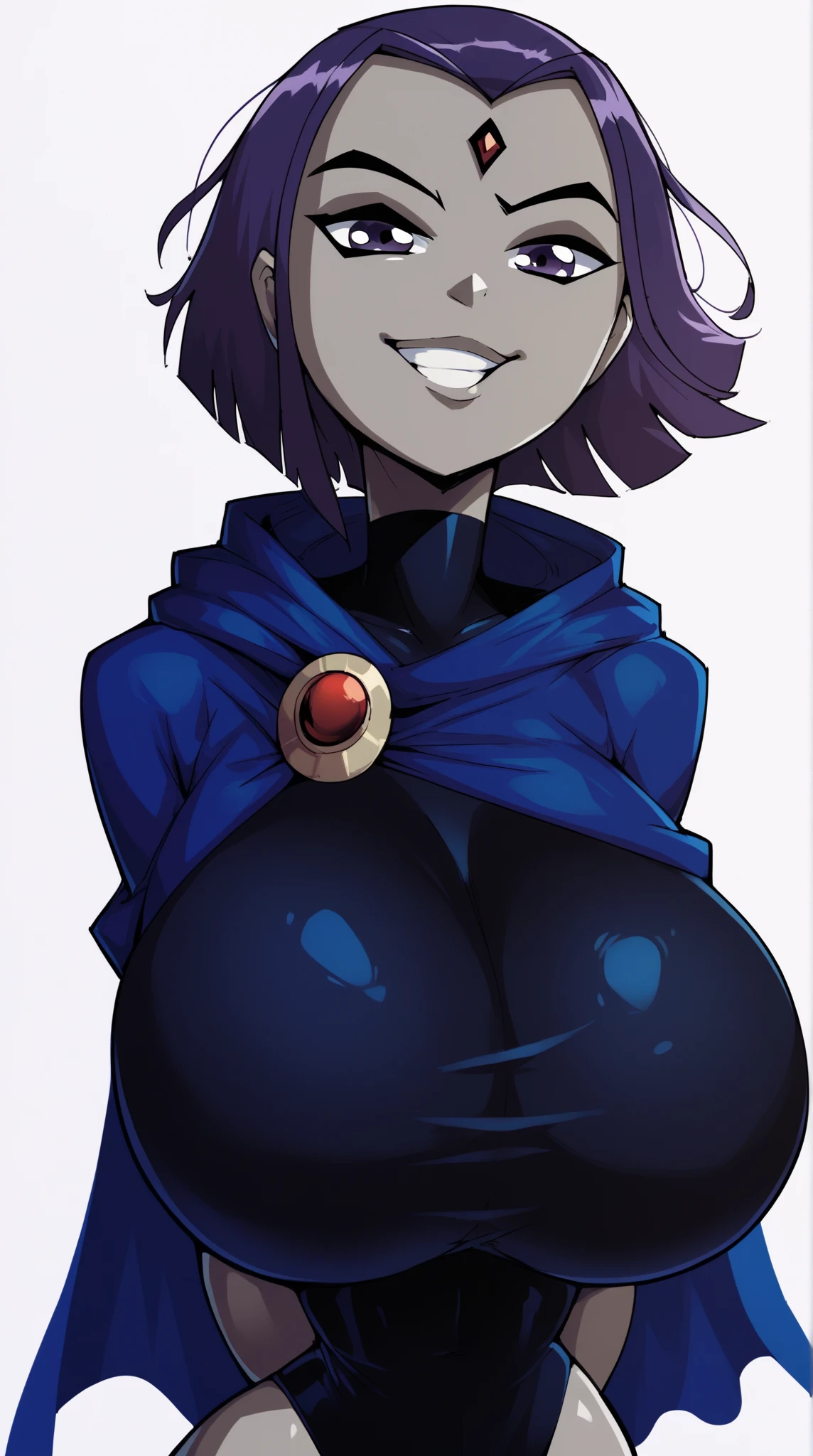 syphabelnades, masterpiece, best quality, 1girl, medium shot, solo, blank grey background:1.2, ?????????????, ???????, slutty, ??????????, exposed midriff, gaudy jewelry, ear rings, exposed, jewelry, harem girl,see-through outfit, ribs,, slight smile, seductive hands behind back, ????????????????????, slutty, , enormous ???????, ????, ??????, sagging ???????, pelvic curtain, flowing clothes, loose clothing, m cup ???????, giant ???????, ????