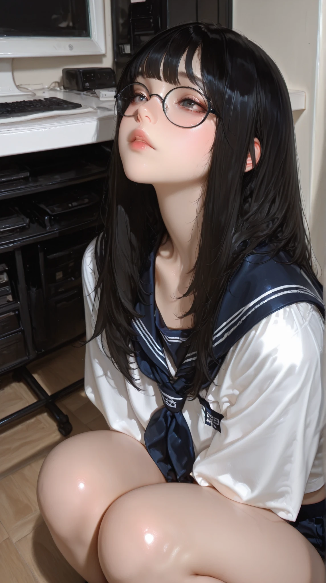 (4K High Resolution,Crisp image quality,Pussy juice(Beautiful breasts)((vaginalsex&Penis amazing adult cock deep blowjob cumshot:1.2)),penis sex camera,Black Hair,Intense Sex,(Small body,child:1.3)School Uniform,realisticpussy,Spread your legs
