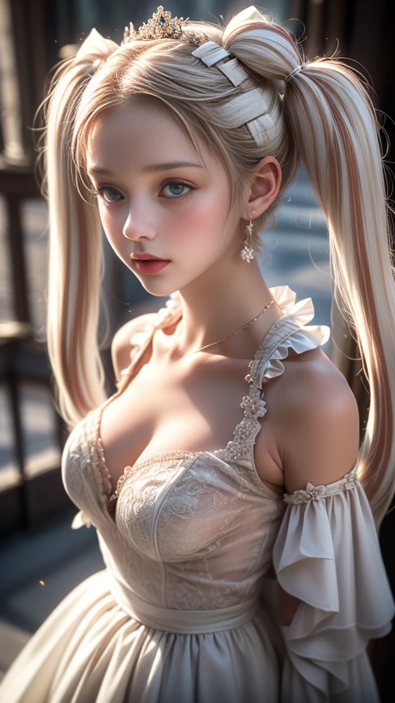 ((Best quality, 8k, Masterpiece: 1.3)), Sharp focus: 1.2, A beautiful woman with perfect body: 1.4, Slim abdomen: 1.2, ((Layered haircut, Large breasts: 1.2)), (no bra) (Small and beautiful hard nipple) (Thin and damp button up to shirt length: 1.1), (White shirt wet by rain), (Rain, Street: 1.2), Wet body: 1.1, Highly detailed face and skin texture, Detailed eyes, Double eyelid, tanned skin, sexy, tan, dark skin, tanned body, exposed shoulders, cleavage