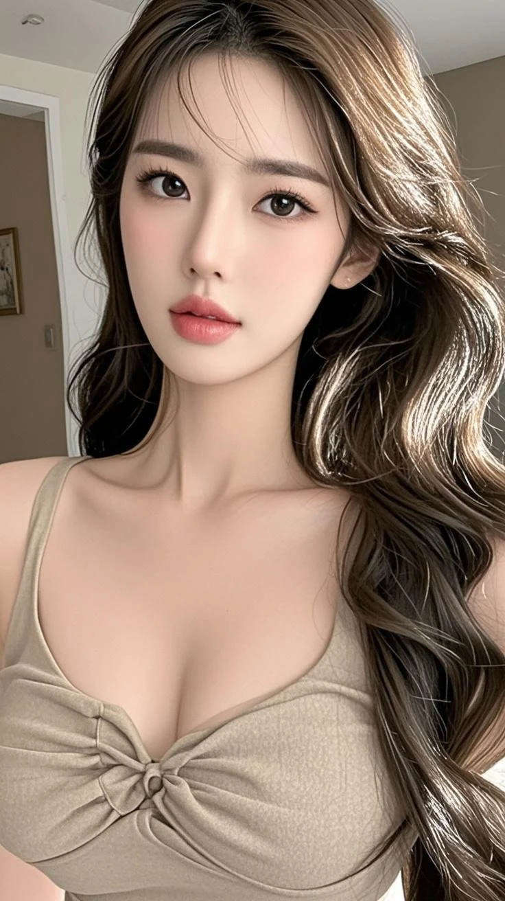 ((Best quality, 8k, Masterpiece :1.3)), Beautiful face, (photo realistic:1.4), soft lighting, (high detailed skin:1.3), 8k uhd, dslr, high quality, high resolution, 4k, 8k, absurdres, best ratio four finger and one thumb, (realistic:1.4), ((realistic medium breasts :1.3)), Highly detailed face and skin texture, Detailed eyes, Double eyelid, full body view, 1girl,