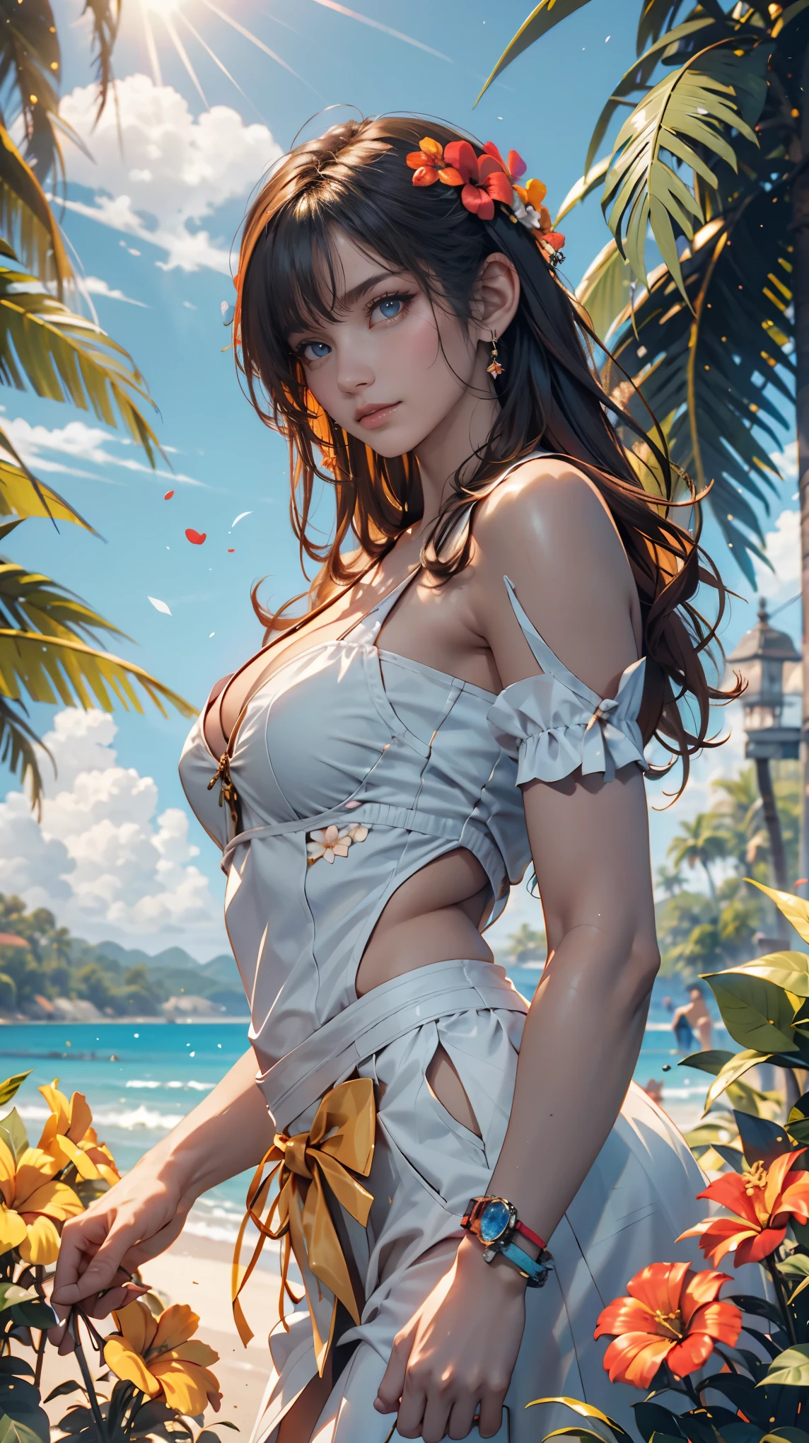 Urzan-6500-v1.1, (RAW Photos:1.2), (Realistic), Beautiful detailed girl, Very detailed eyes and face, Beautiful attention to detail, ファイルサイズがbig, High resolution, Very detailed, Highest quality, [Tabletop:1.6], figure, Very detailed, Hmph, The finer details, Highest quality, 32K Wallpapers, Cinema Lighting, Beneath the vast sand dunes, cloudless sky, The sun casts a long shadow、warm, Golden Glitter, Beautiful woman, 17 years old, Perfect figure, [big, Heavy chest, D Cup: 1.9], Beautiful big eyes, Wavy Hair, (Micro panties and bras, Dynamic pose, Sexy body, Full body photo, Back view