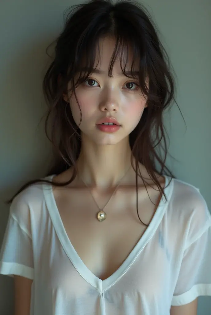 1girl, {extremely delicate girl}, wallpaper, superlative, (upper body photo), a little smile, in the room, seduction, (lace), official art, unified 8k wallpaper, super detailed, beauty and aesthetics, beauty, masterpiece, best quality, can't breathe, pain, struggle, tattered clothes, simple clothes, half body, correct body, white lingerie,